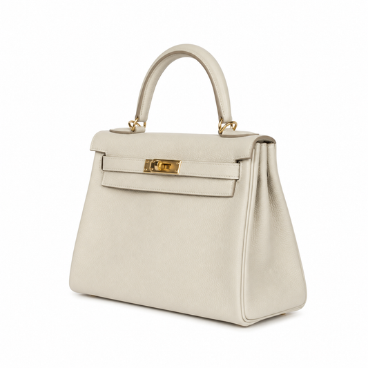 Sac en cuir ivoire ALYA Celeste vue trois quarts - Lana Paris