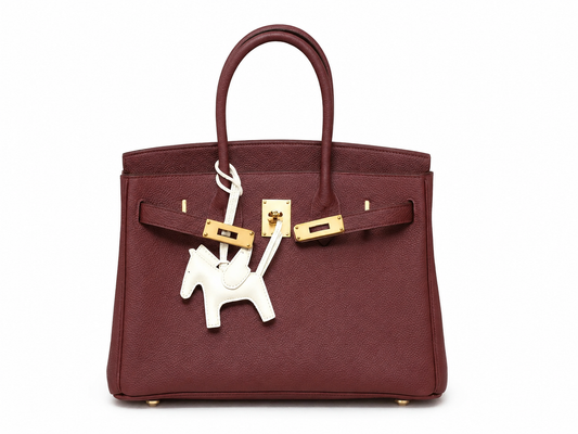 Sac à main bordeaux VÉRA FIRENZE vue de face en cuir grainé