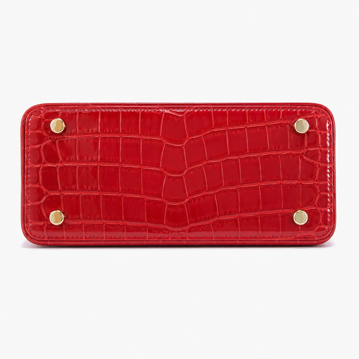 Dessous du sac VERA RUBINO rouge Python avec pieds dorés – LANA PARIS