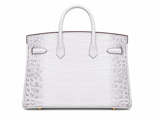 Sac VÉRA Venezia coloris Perle en finition croco blanc avec détails dorés – Lana Paris