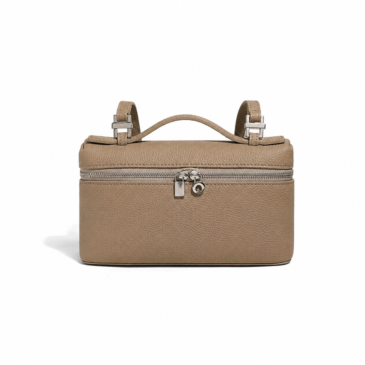 Sac Camélia beige en cuir véritable avec bandoulière – Lana Paris