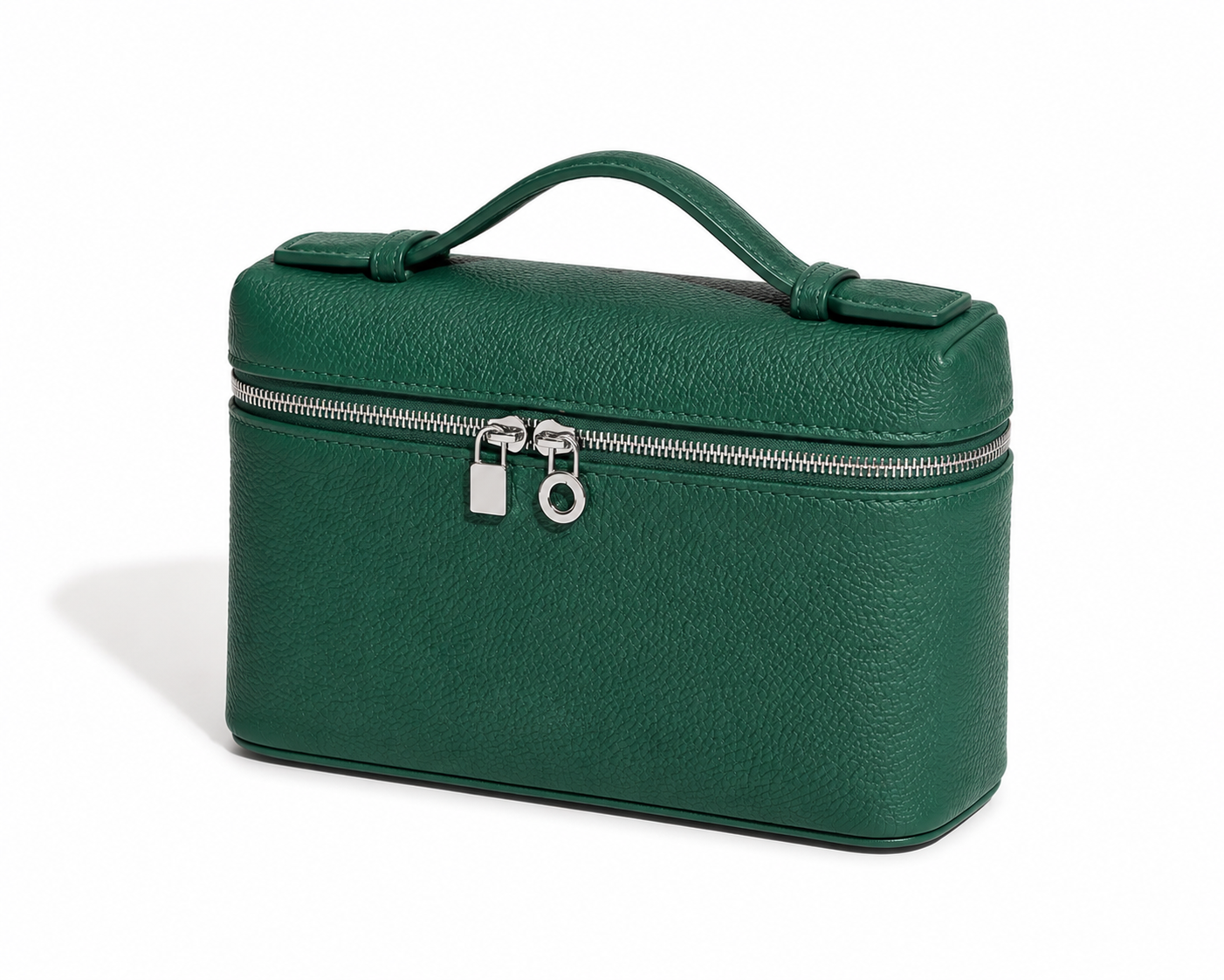 Sac ALMA EMERALD vert en cuir véritable vue trois quarts - LANA PARIS