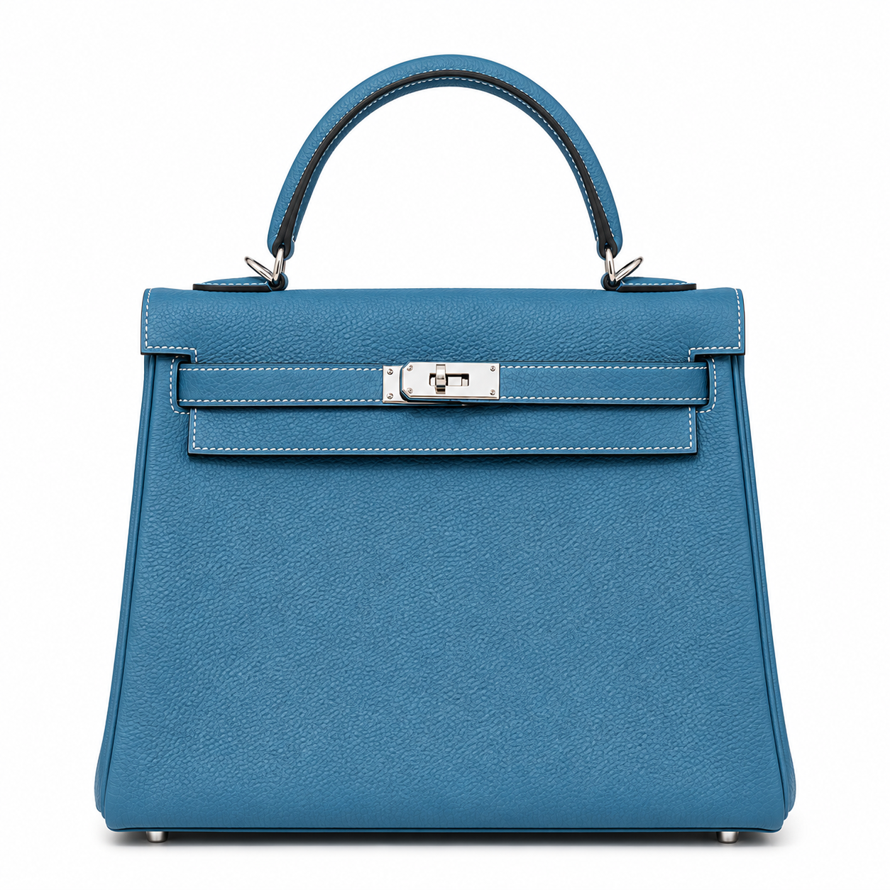Sac à main ALYA Azzurra bleu en cuir élégant avec finitions métalliques dorées – LANA PARIS
