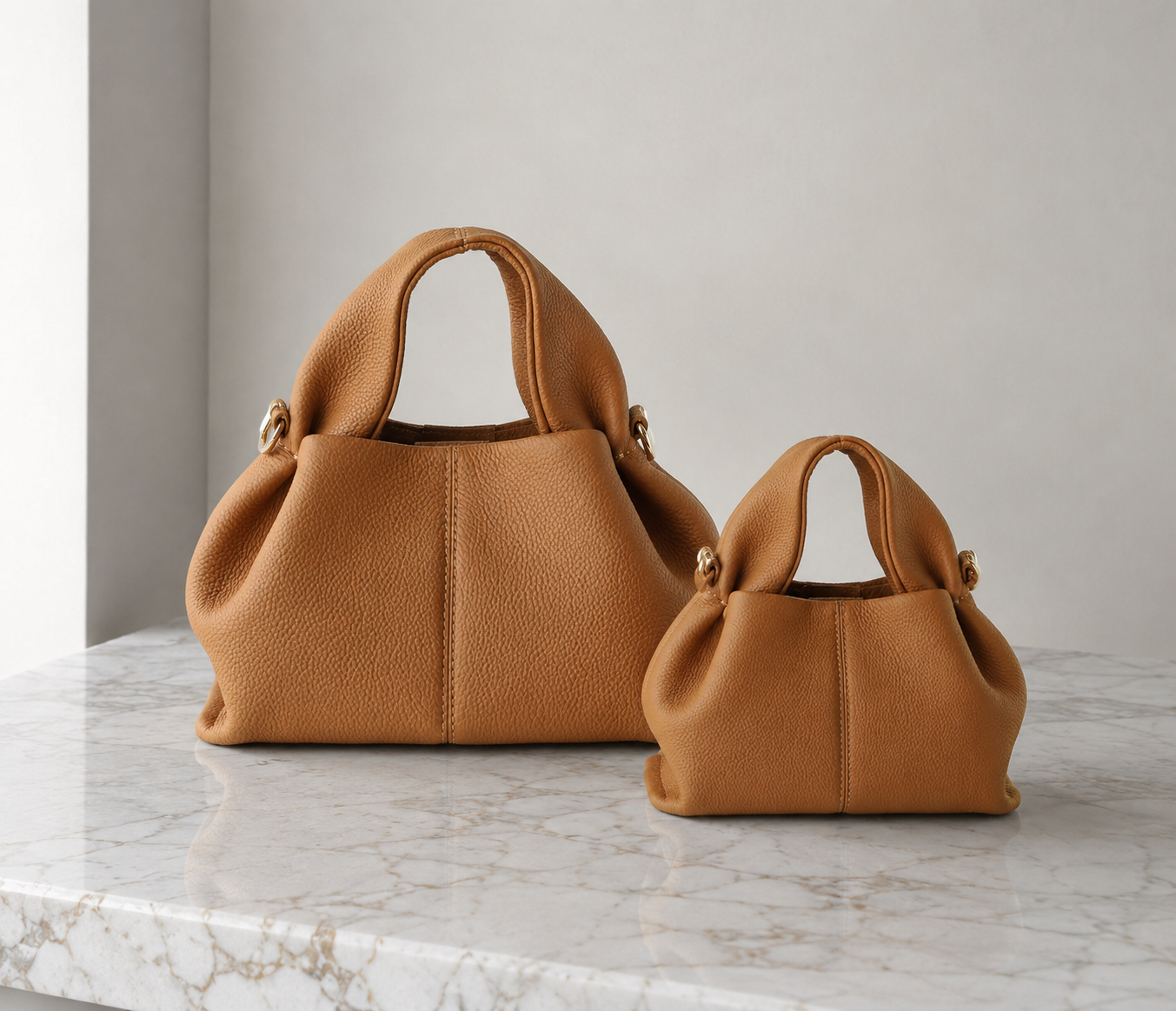 Sac à main en cuir camel pour femme Lana Paris