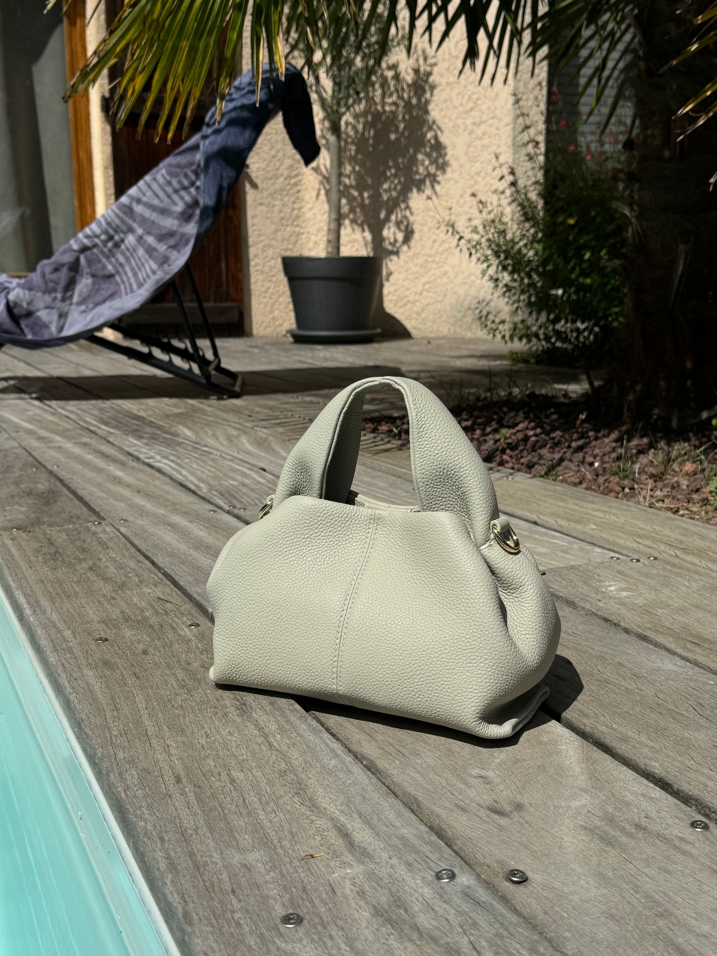 Sac à main femme blanc crème Louisa Marie en cuir véritable avec design élégant – Lana Paris