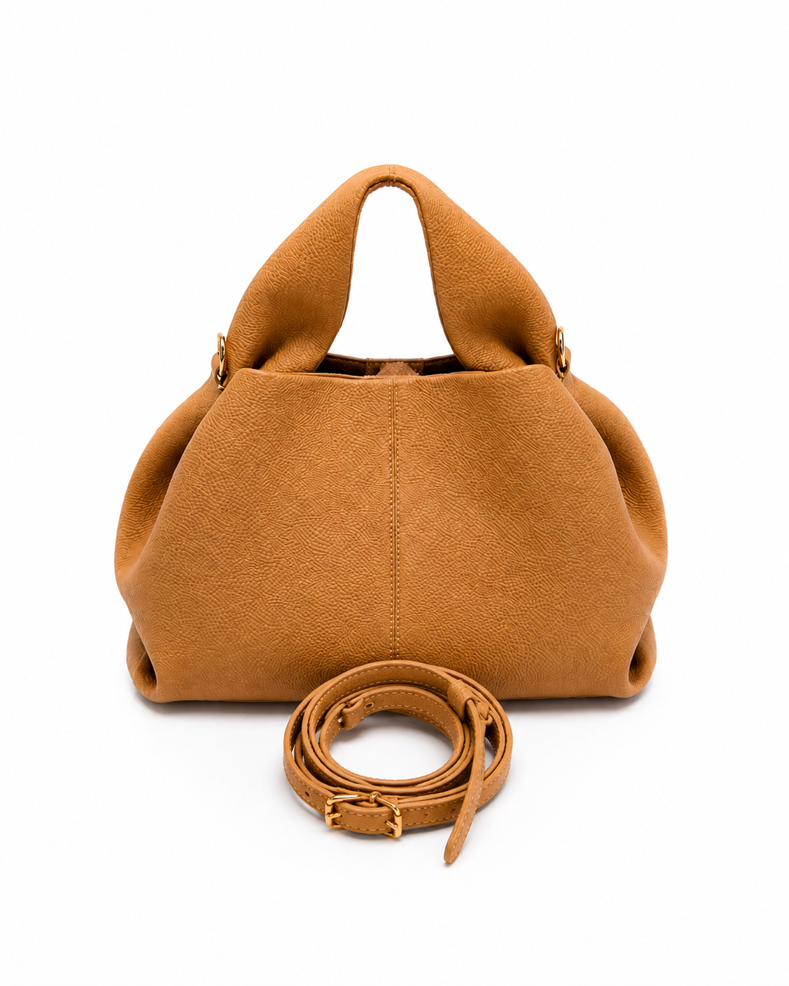 Sac à main femme camel Louisa Marie en cuir véritable avec détails dorés raffinés – Lana Paris
