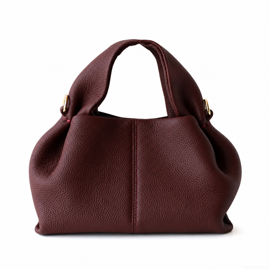 Sac à main femme bordeaux cherry Louisa Marie en cuir véritable au design chic – Lana Paris