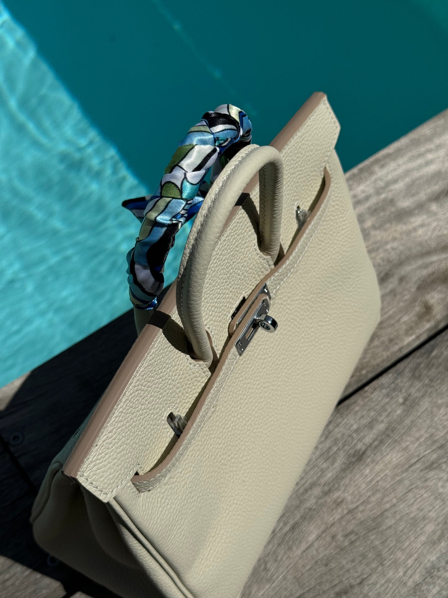 Sac à main femme blanc crème en cuir véritable avec design élégant Lana Paris