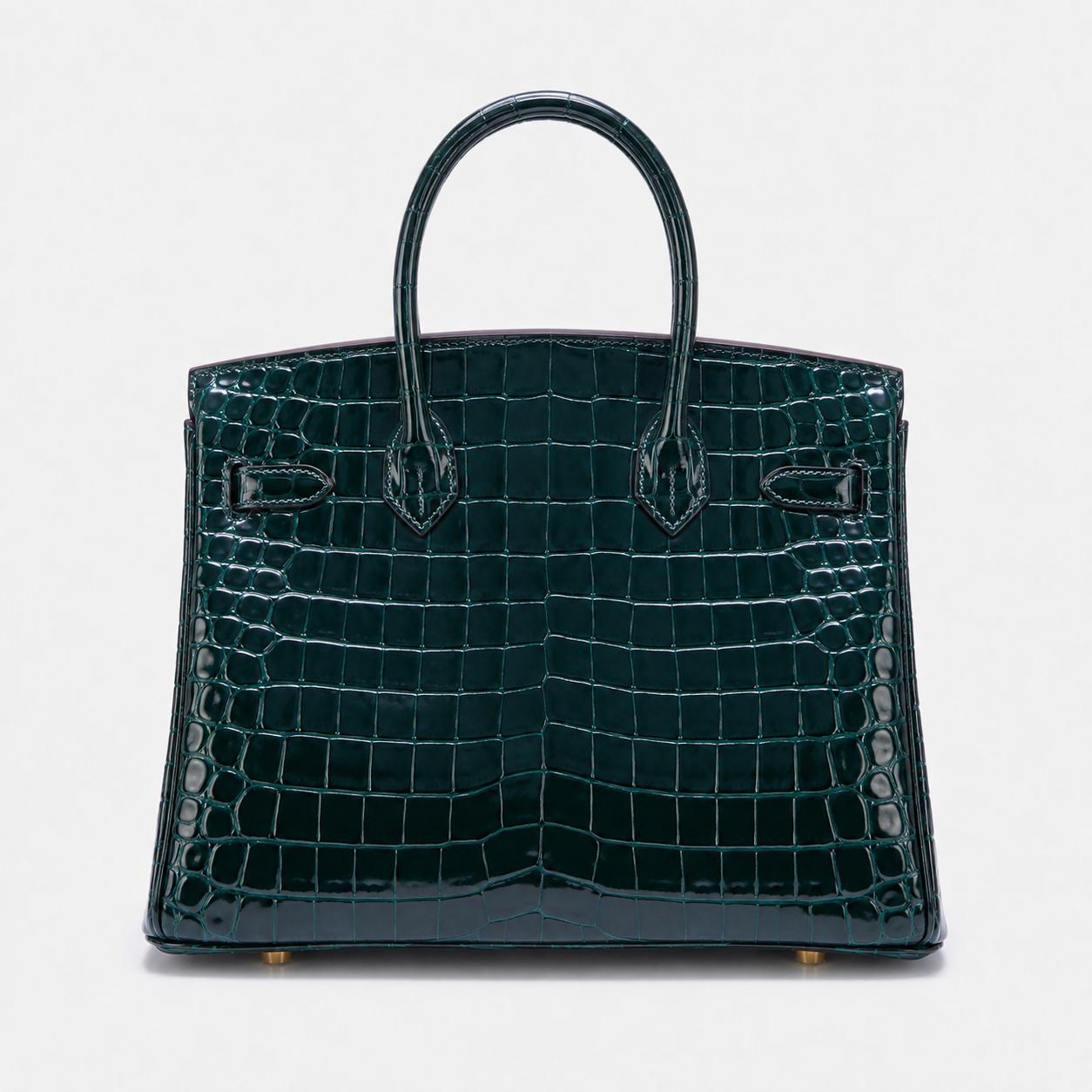 Sac VERA BOSCO en cuir Python vert forêt vue de dos – LANA PARIS