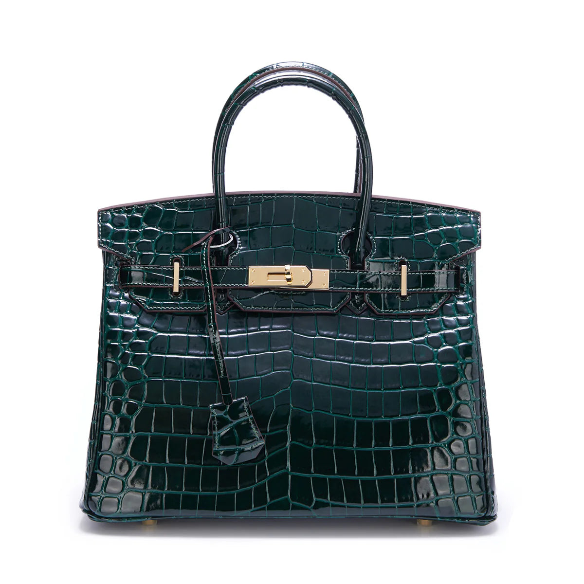 Sac VERA BOSCO vert forêt Python en cuir véritable – LANA PARIS