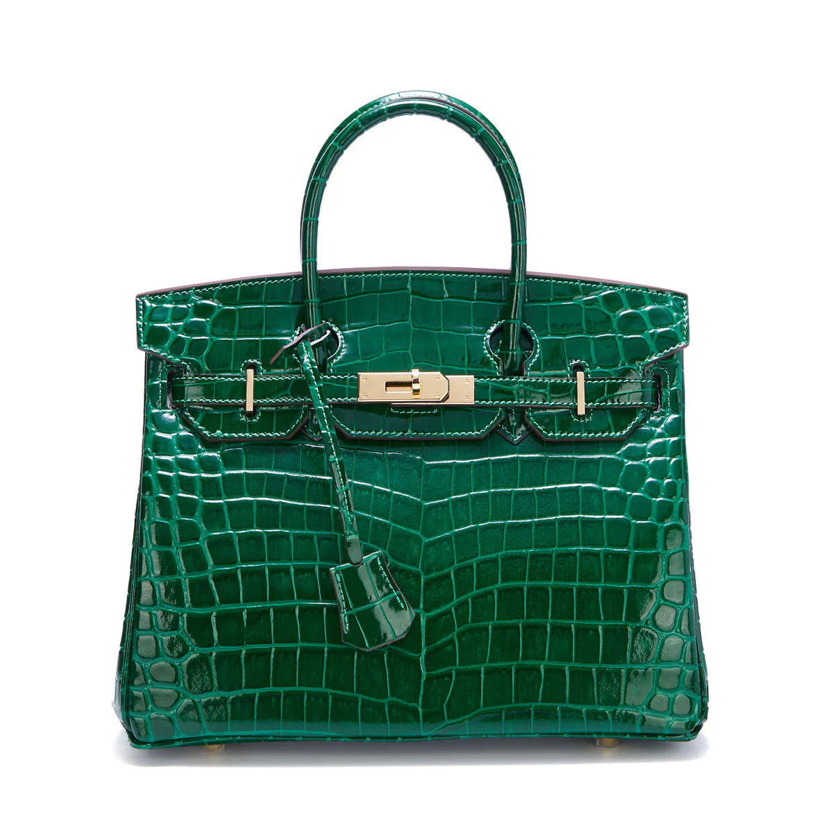 Sac VERA SMERALDO vert bouteille en cuir Python – LANA PARIS