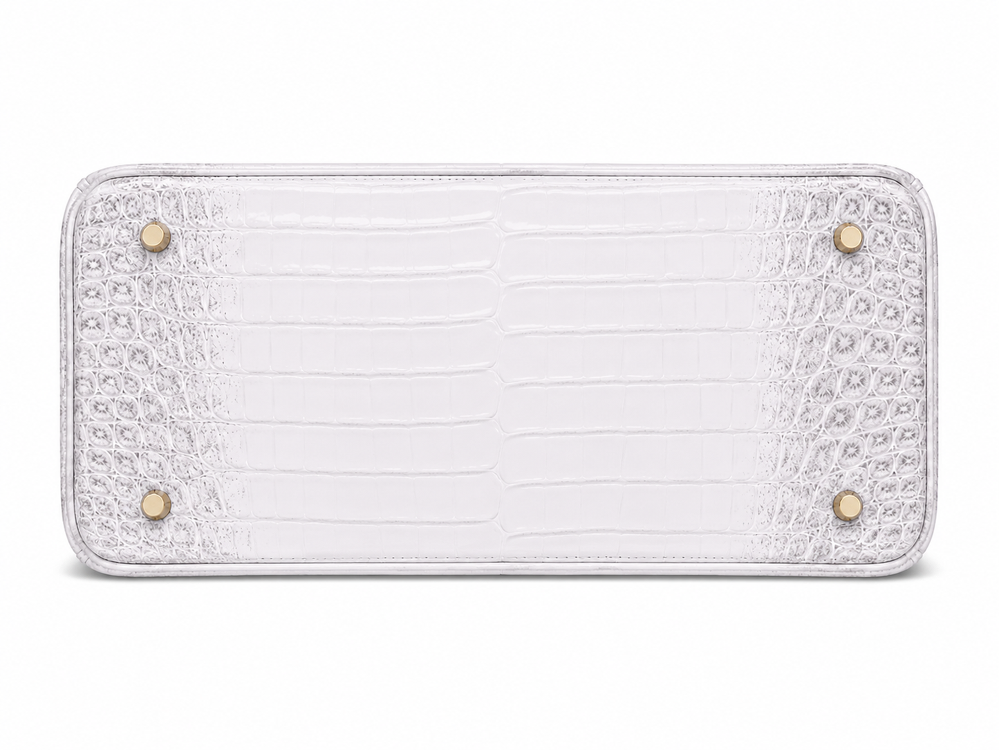 Sac VÉRA Venezia coloris Perle en finition croco blanc avec détails dorés – Lana Paris