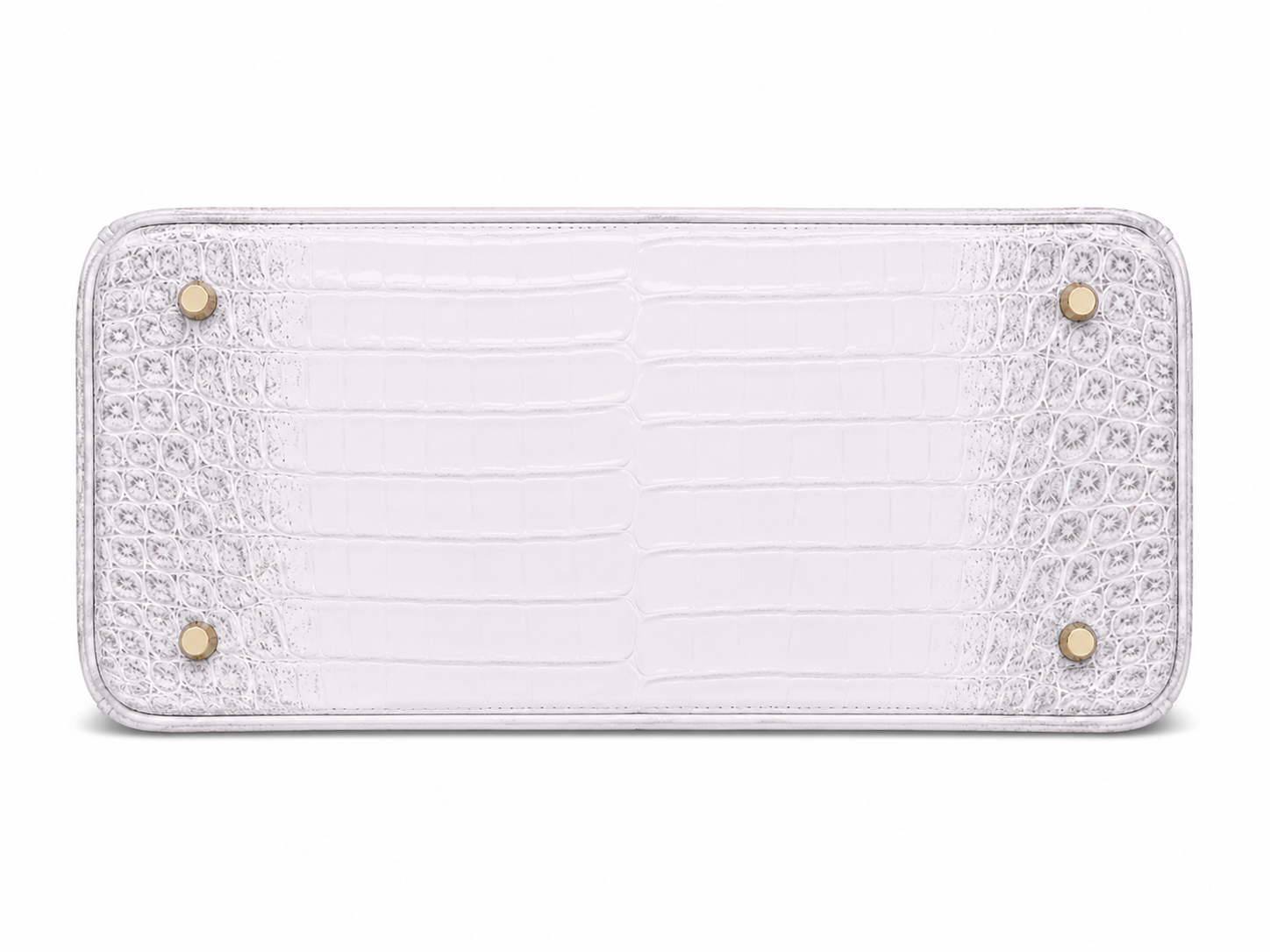 Sac VÉRA Venezia coloris Perle en finition croco blanc avec détails dorés – Lana Paris